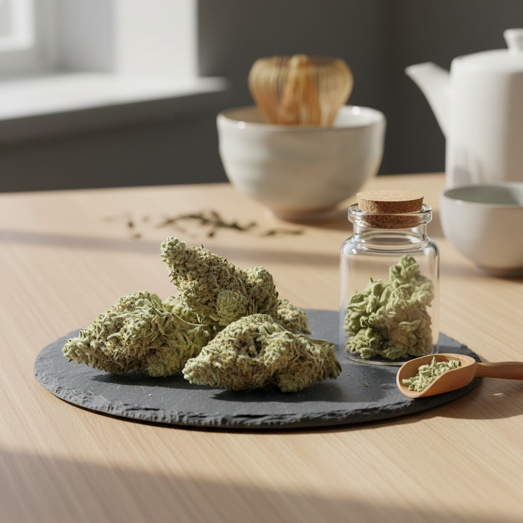 Its compact, sticky structure reflects true indica quality.