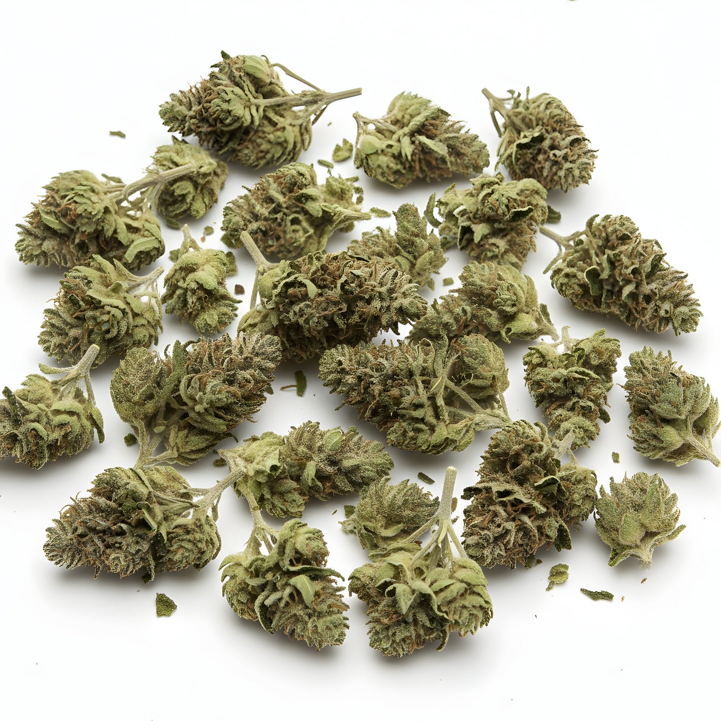 Main product photo of Lemon Love THCa hemp flower sativa AAA grade, showing vibrant yellow green buds with heavy trichome frost.