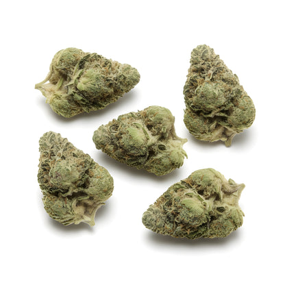 Main product photo of Mitten Cake Badder THCA hemp flower AA grade indica dominant, featuring frosty resin-coated buds from Gelato x Wedding Cake lineage