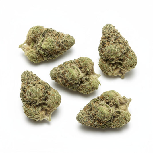 Rich notes of vanilla frosting, earthy gas, and sweet berries blend together into a creamy, pungent scent that fills the room.