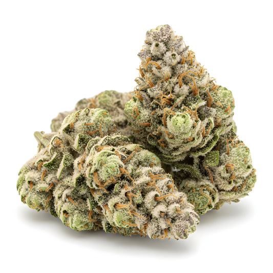 Main product photo of Strawberry Cherry THCA hemp flower AAA grade hybrid, featuring bright green frosty buds with ripe strawberry and sweet cherry aroma