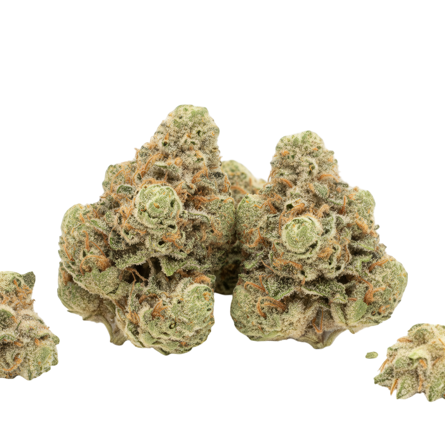 Alternative angle photo of Zoap THCA hemp flower, balanced hybrid AAA grade, showing colorful compact buds with purple hues, bright greens, and frosty trichomes, 33 percent THCA, lineage Rainbow Sherbert x Pink Guava