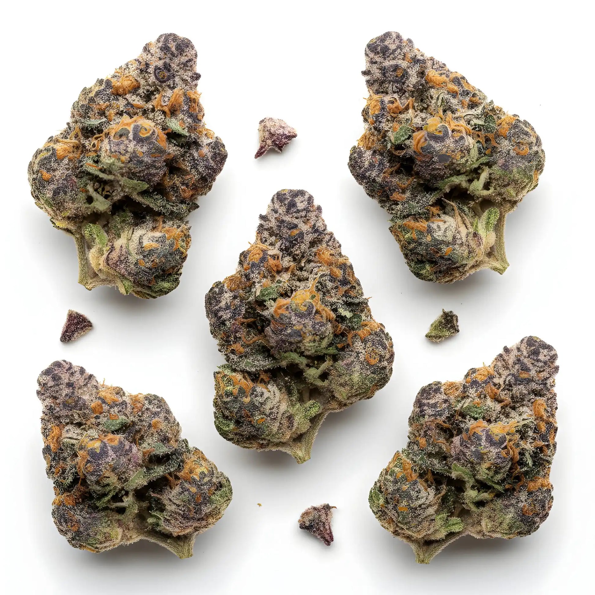 Main product photo of Cadillac Rainbow THCa Hemp Flower featuring Zkittlez x Runtz x Gelato 41 lineage, dense yet fluffy buds, and premium indoor-grown AAA hybrid quality | Hurcann
