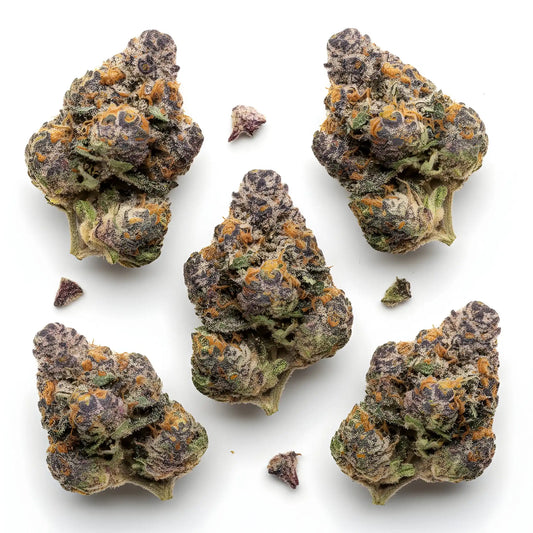 Main product photo of Cadillac Rainbow THCa Hemp Flower featuring Zkittlez x Runtz x Gelato 41 lineage, dense yet fluffy buds, and premium indoor-grown AAA hybrid quality | Hurcann