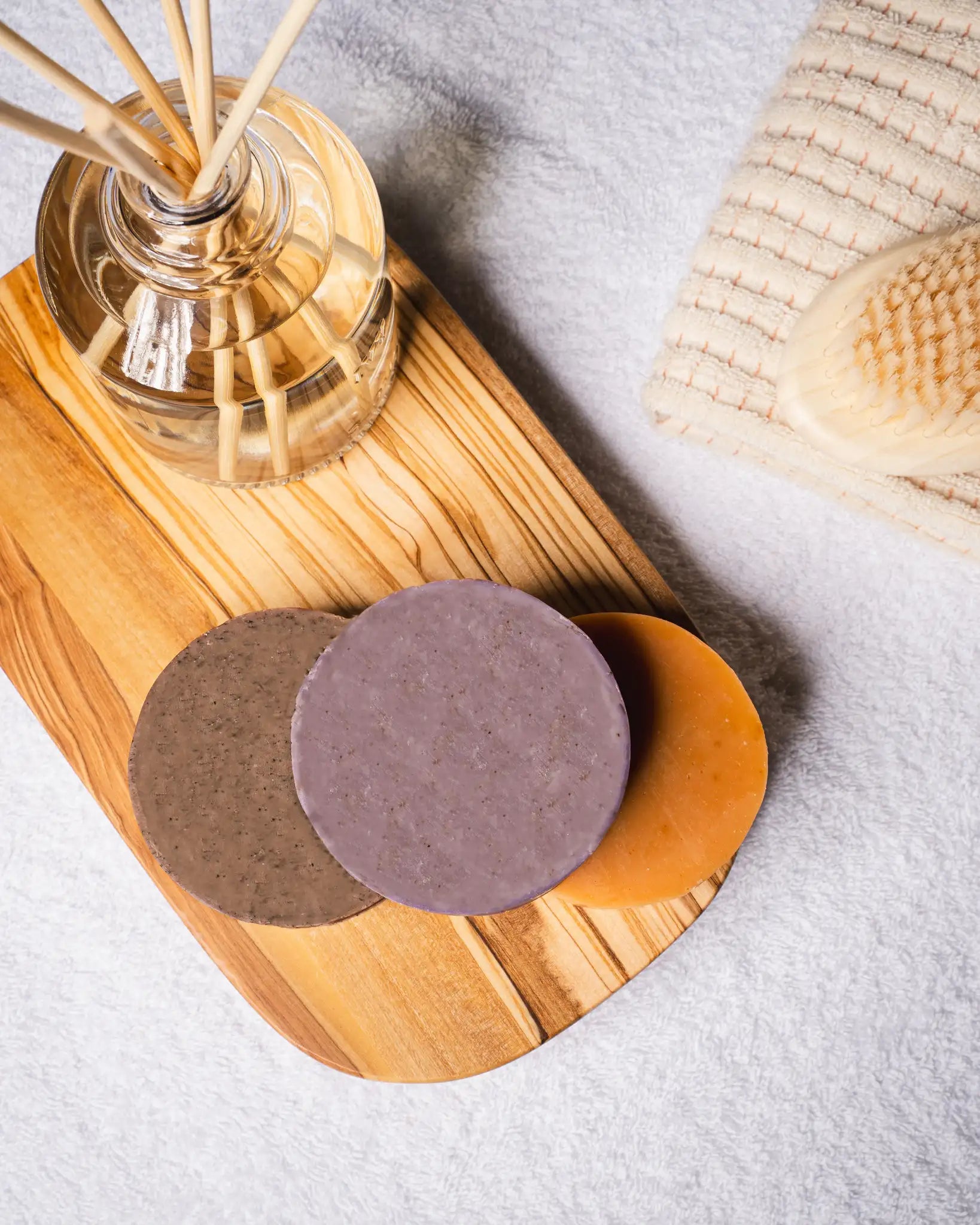 Premium CBD soap trio gift set with lavender, coffee, and citrus-infused soaps, offering natural ingredients, deep hydration, and aromatherapy benefits | Hurcann