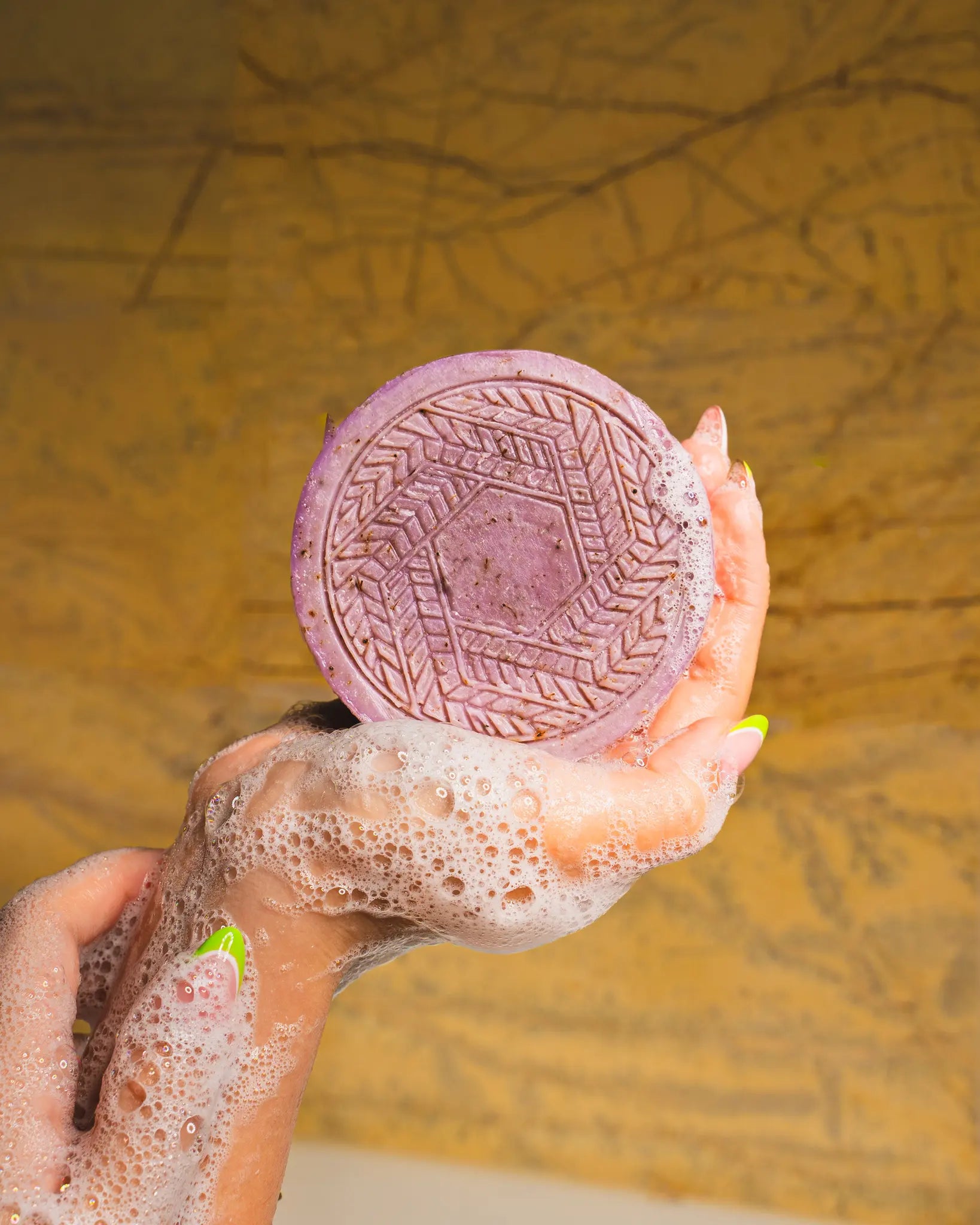 Handmade lavender CBD soap bar infused with hemp-derived CBD and essential oils, offering a calming aroma and moisturizing benefits for sensitive skin | Hurcann