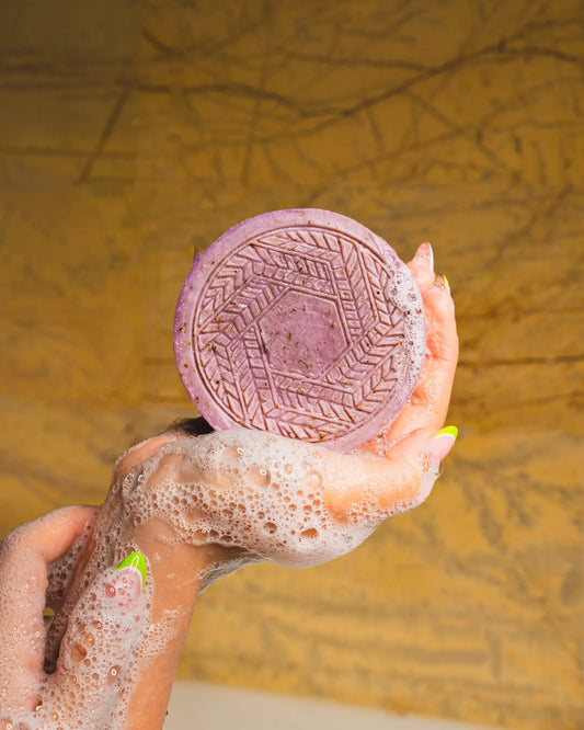 Handmade lavender CBD soap bar infused with hemp-derived CBD and essential oils, offering a calming aroma and moisturizing benefits for sensitive skin | Hurcann
