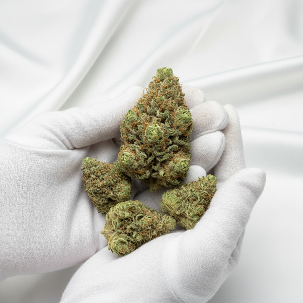 Coated buds with dark green tones and thick amber hairs.