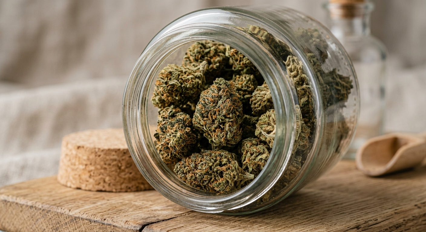 Blues CBD Hemp Flower — Greenhouse Grown | Hand-Trimmed | 3.5g – 28g — angle