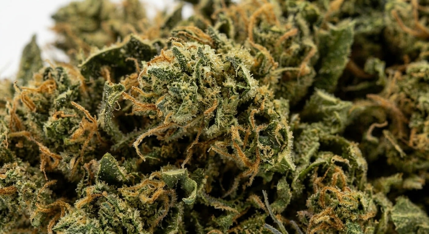 Blues CBD Hemp Flower — macro
