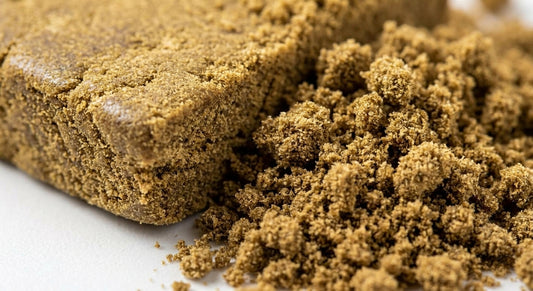 CBD Dry Sift Hash — macro