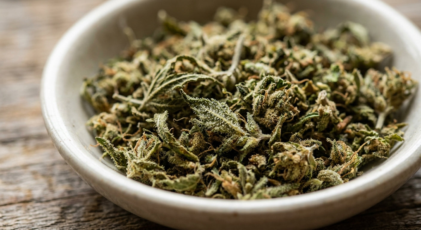 CBD Hemp Trim — Shake & Trim for Edibles & Extracts — closeup