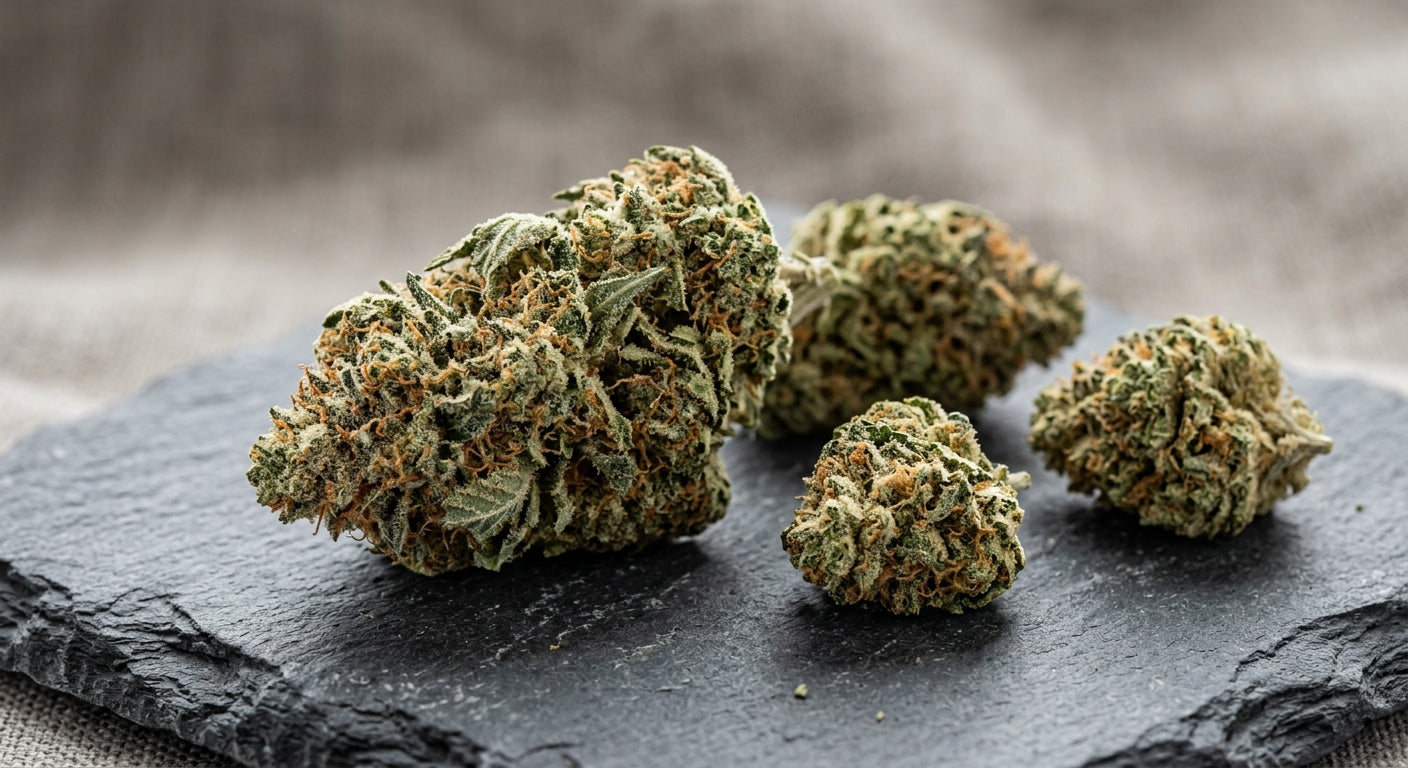 Pineberry CBD Hemp Flower — Outdoor Grown | Hand-Trimmed | 3.5g – 28g — angle