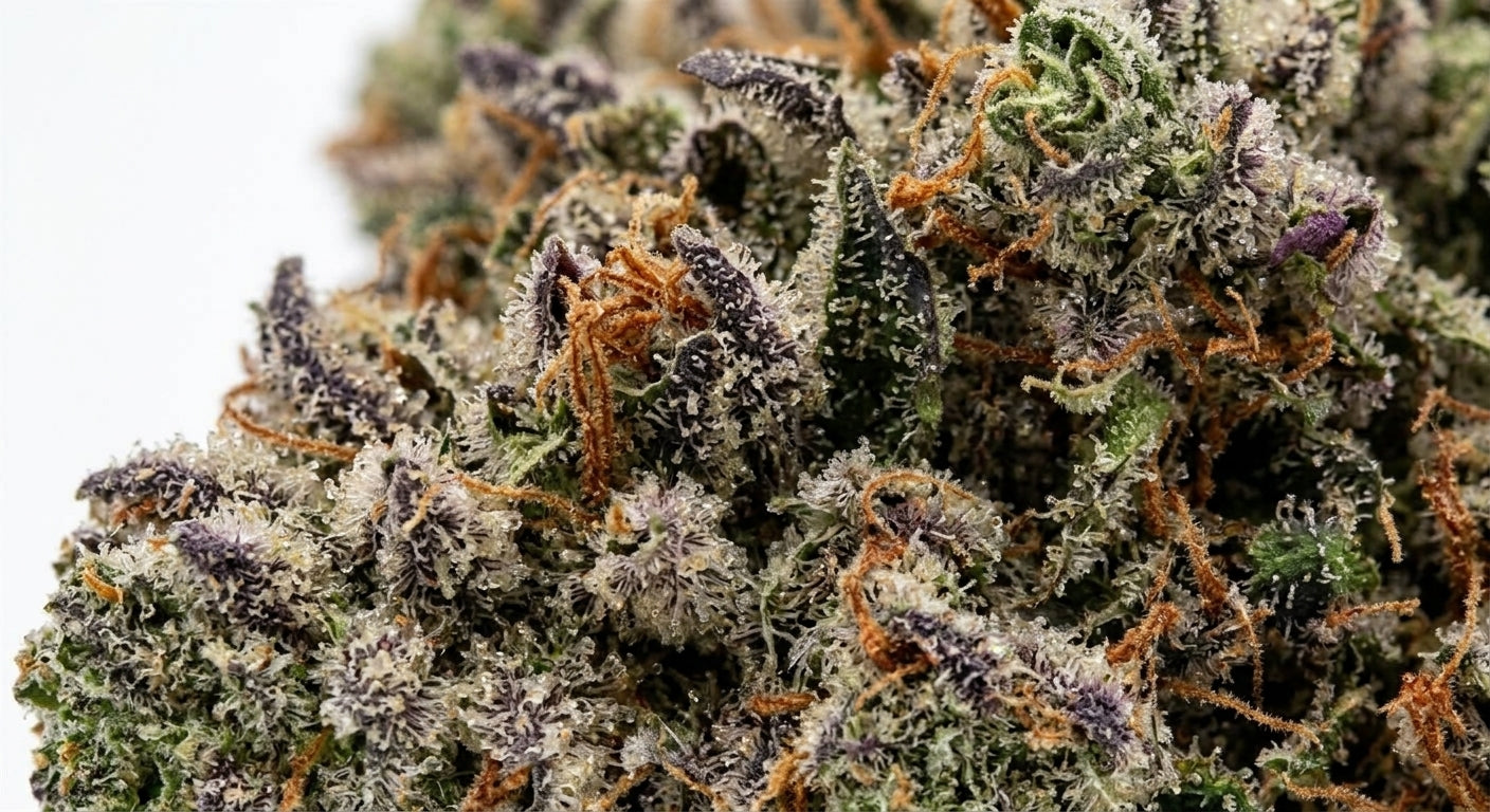Raspberry Bear Claw CBD Hemp Flower — macro