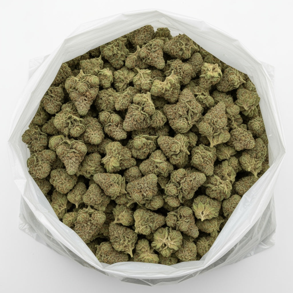 THCA Hemp Flower with dense, forest-green buds 