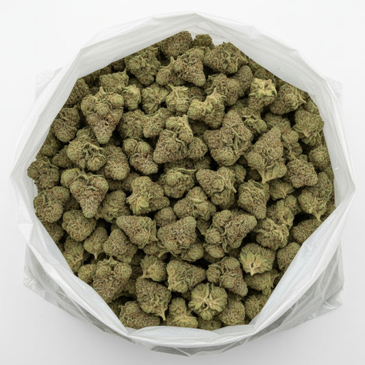 THCA Hemp Flower with dense, forest-green buds 