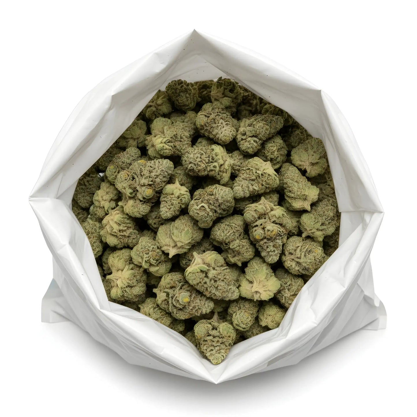 Wholesale photo of Pineapple Ex THCA hemp flower sativa AA grade, bulk display of lime green buds with 33 percent THCA and tropical terpene profile