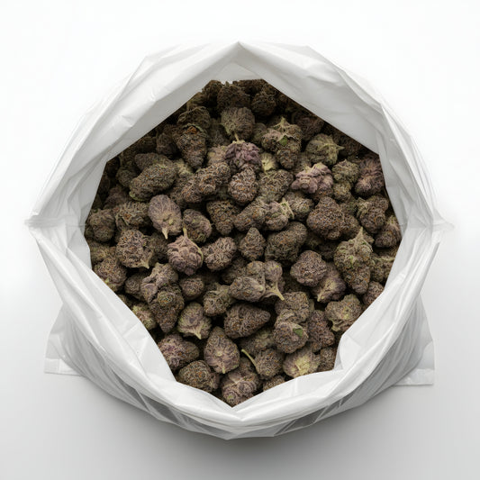 Wholesale photo of Candy Peaches THCa hemp flower hybrid AAA grade, bulk display of peach toned lime green buds coated in sugary trichomes, 25.8 percent THCa, Peach Rings x Candyland lineage