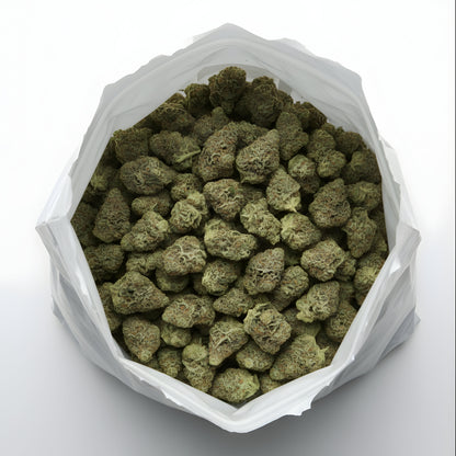 Wholesale photo of Key Lime Pie THCA hemp flower indica-dominant AA grade, bulk buds displaying frosty lime-green color and 28 percent THCA