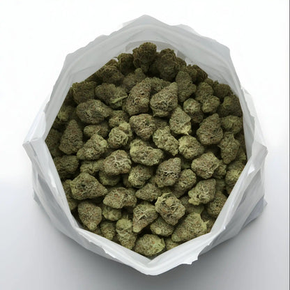 Wholesale photo of Key Lime Pie THCA hemp flower indica-dominant AA grade, bulk buds displaying frosty lime-green color and 28 percent THCA | Hurcann