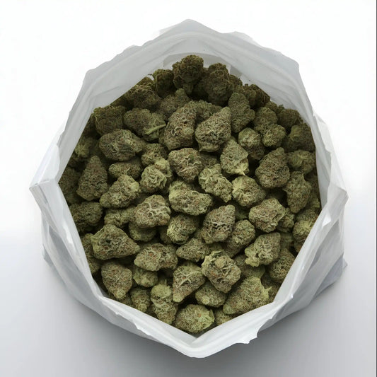 Wholesale photo of Key Lime Pie THCA hemp flower indica-dominant AA grade, bulk buds displaying frosty lime-green color and 28 percent THCA | Hurcann
