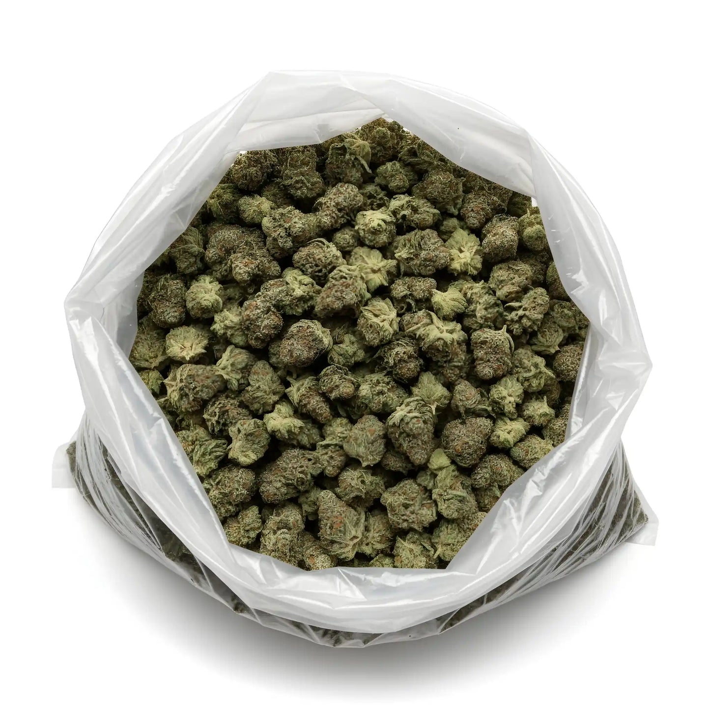 Wholesale photo of Oh La La THCA hemp flower hybrid AAA grade, bulk display of pastel pink violet and mint green buds coated in crystal trichomes, 31.5 percent THCA | Hurcann