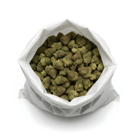 Wholesale photo of Strawberry THCA hemp flower sativa-dominant AA grade, bulk buds featuring bright green color and 30 percent THCA